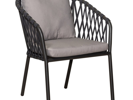 Πολυθρόνα Αλουμινίου Victorian 223920 57x67x77cm Black-Beige