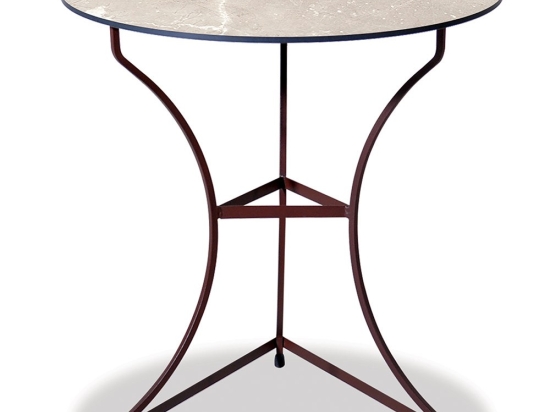 Τραπέζι Στρογγυλό Γαλβανισμένο Hpl 22484 60x74cm Beige