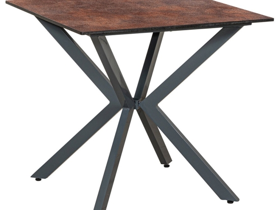 Τραπέζι Τετράγωνο Αλουμινίου Hpl 22491 80x80x75cm Brown-Grey