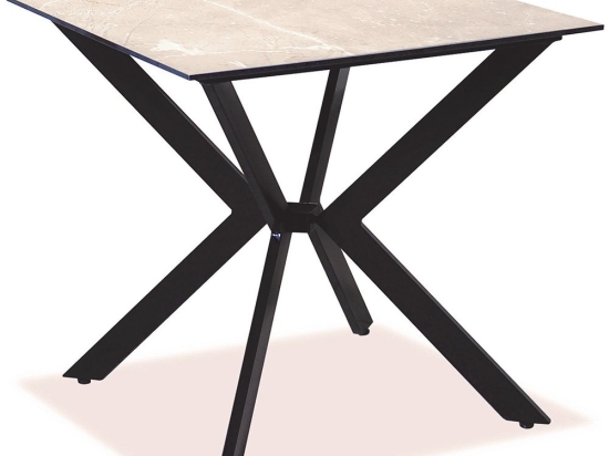 Τραπέζι Τετράγωνο Αλουμινίου Hpl 22492 80x80x75cm Beige-Black