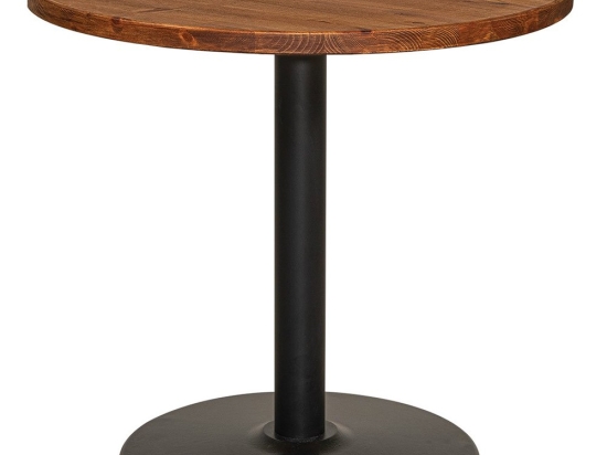 Τραπέζι Στρογγύλο Με Ξύλο 23995 80x73cm Black-Brown