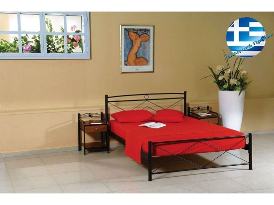 Κρεβάτι Μεταλλικό Πυραμίδα Μονό 98x198 3652 Black Μονό Μέταλλο
