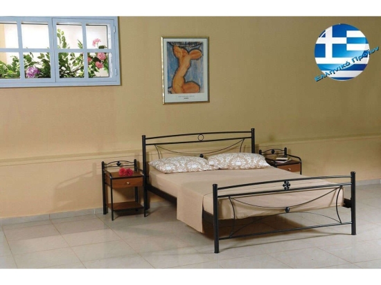 Κρεβάτι Μεταλλικό Μαργαρίτα Διπλό 148x198 3673 Black (Στρώμα190x140) Διπλό Μέταλλο