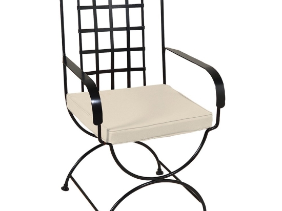 Πολυθρόνα Μεταλλική Καρέ 3783 58x62x98cm Beige-Black