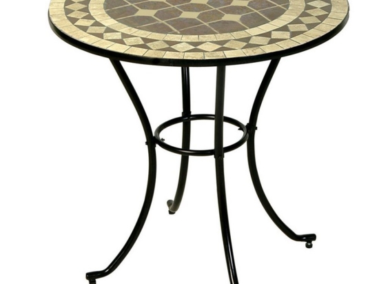 Τραπέζι Μεταλλικό Στρογγυλό Mosaic BS001-2012 60x75cm Black