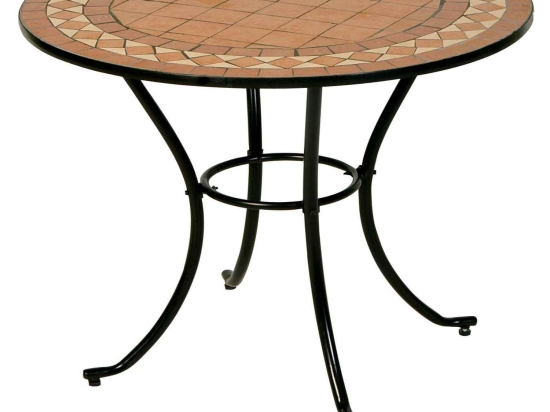 Τραπέζι BS025-010 Φ76X75cm Black-Brown