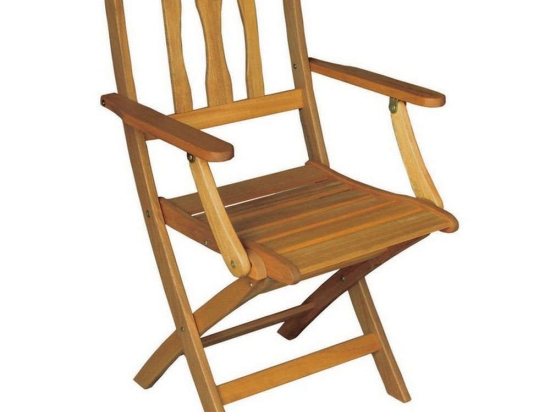 Πολυθρόνα Ξύλινη Πτυσσόμενη Yellow Balau C4168 61x55x87 Natural
