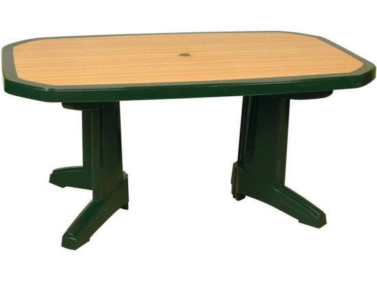Τραπέζι Πλαστικό Παραλ/μο Laguna Green 165Χ100Χ75cm