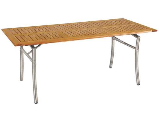 Τραπέζι Παραλ/μο Teak MAL-18 TEAK INOX 180x85x75cm Natural-Grey