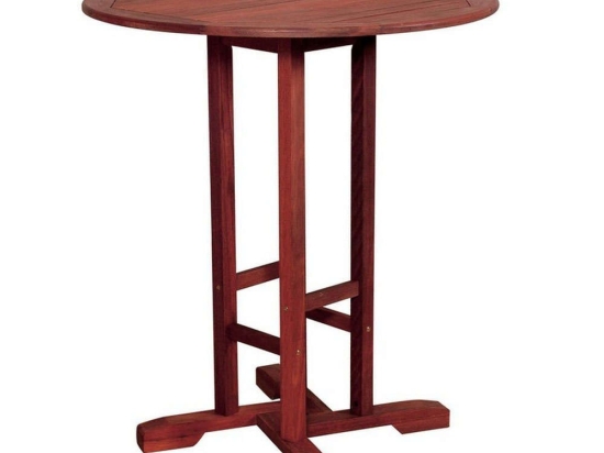 Τραπέζι Μπαρ Ξύλινο Στρογγυλό 90cm T5113-CR Red Shorea