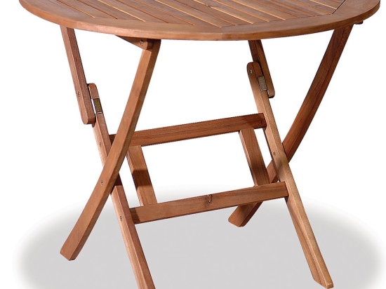Τραπέζι Στρογγυλό Ξύλινο TUR-9F AC 90x75cm Natural