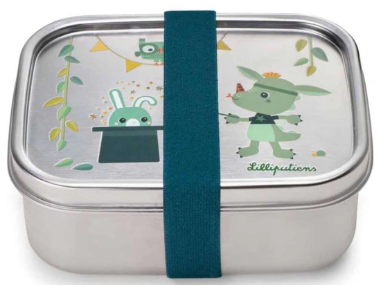Φαγητοδοχείο Magic Joe LI84470 Με Ελαστικό Ιμάντα 17x13x7cm Ανοξείδωτο Grey Lilliputiens Ανοξείδωτο Ατσάλι