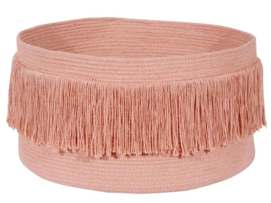 Καλάθι Αποθήκευσης Fringes LOR-BSK-FRIN-SNU Sahara Nude 45X45X30Cm Lorena Canals 100% Βαμβάκι