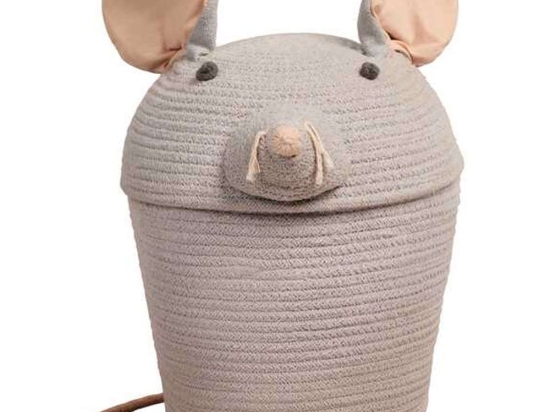 Καλάθι Αποθήκευσης Renata Το Ποντικάκι LOR-BSK-RENATA Φ25x30cm Grey Lorena Canals Βαμβάκι-Πολυέστερ