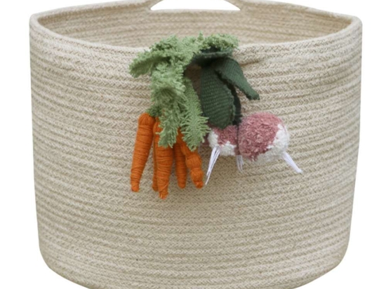 Καλάθι Αποθήκευσης Veggies LOR-BSK-VEGGIES 23x30x30cm Beige-Multi Lorena Canals Βαμβάκι