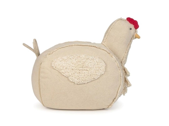 Πουφ Κοτούλα LOR-P-CHICKEN 60x40x44cm Cream Lorena Canals