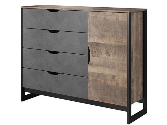 Ντουλάπα Τετράφυλλη Arden L_ARD-24 220x205cm Brown-Anthracite Τετράφυλλη