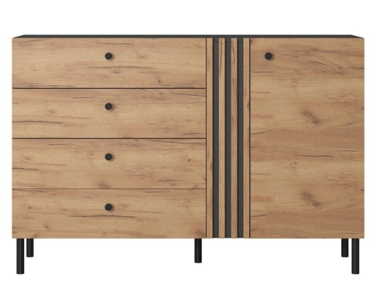 Μπουφές Deco L_deco_37 138x96x40cm Anthracite-Natural