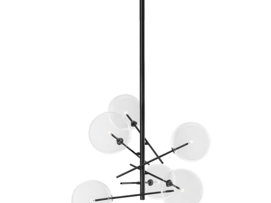 Φωτιστικό Οροφής Κρεμαστό 01360 6xG4 60x70cm Black Luma