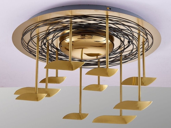 Φωτιστικό Οροφής - Πλαφονιέρα 01468 45W LED 3000K 3600Lm 25x60cm Gold Luma