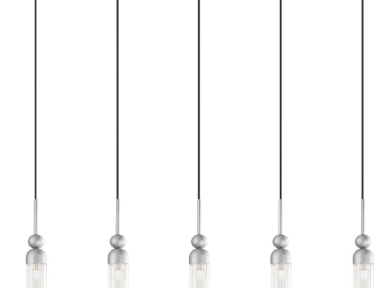 Φωτιστικό Οροφής - Ράγα 01480.12B 5xG9 100cm Silver Luma