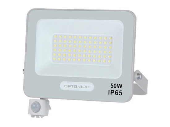 Προβολέας Led MTN-158471 Με Αισθητήρα PIR SMD 50W 4000K 4500lm IP65 19,3x20,4x3,2cm White Metanor