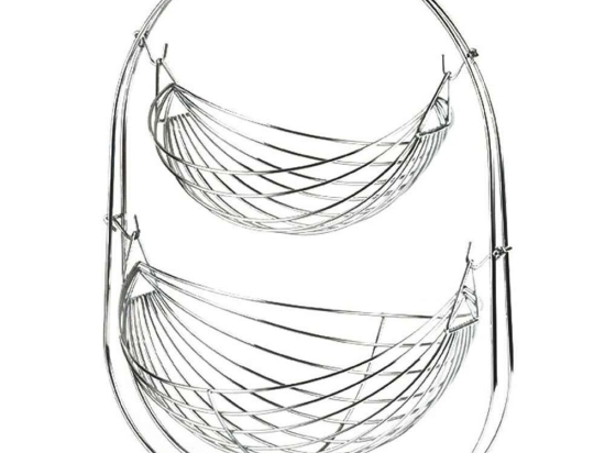Φρουτιέρα Διώροφη MTT112 35x19x44cm Silver Espiel Μέταλλο