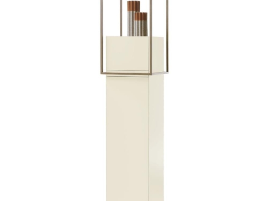Μπουφές Zoom Tower Bronze Frame 45x53x187 MZO07GBP Ral 3012 Somon-Bronze Mogg Mdf,Μέταλλο,Γυαλί