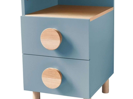 Κομοδίνο Dabi Αριστερό DABIBSTL13 41x50x70cm Natural-Light Blue