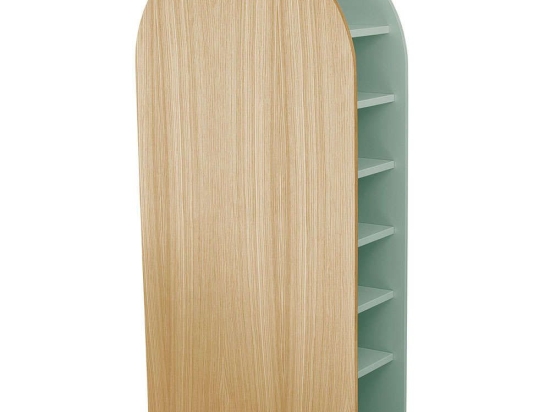 Παπουτσοθήκη Jubi JUBISC17 65x25x130cm Natural-Sage Green Mdf,Ξύλο