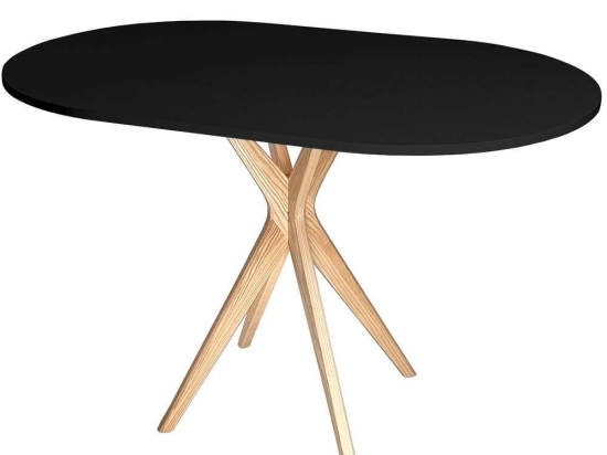 Τραπέζι Jubi JUBITOVBLACK 100x75x73cm Natural-Black Mdf,Ξύλο