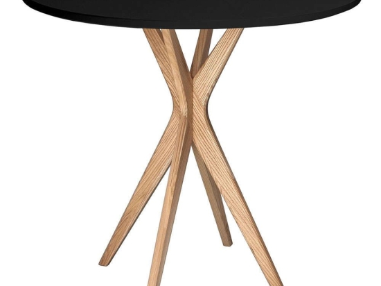 Τραπέζι Jubi JUBITSROBLACK Φ70x73cm Natural-Black Mdf,Ξύλο