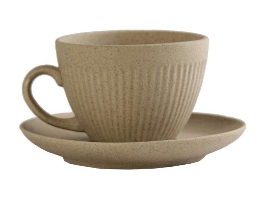 Φλιτζάνι Cappuccino Με Πιατάκι Gobi OW2012K6 290ml Beige Espiel Πορσελάνη