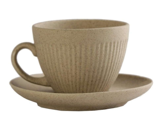 Φλιτζάνι Jumbo Με Πιατάκι Gobi OW2013K6 310ml Beige Espiel Πορσελάνη