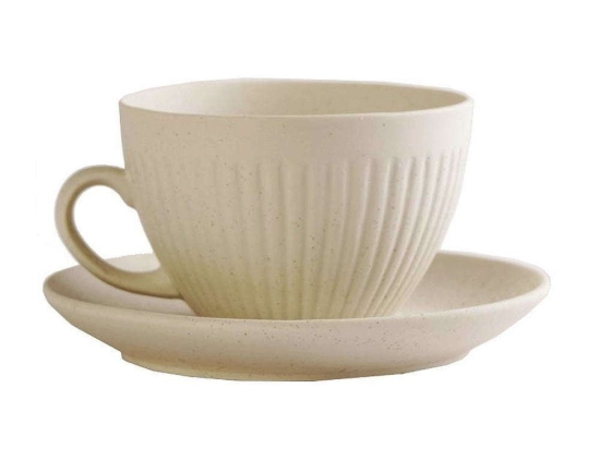 Φλιτζάνι Cappuccino Με Πιατάκι Gobi OW2028K6 290ml White Espiel Πορσελάνη