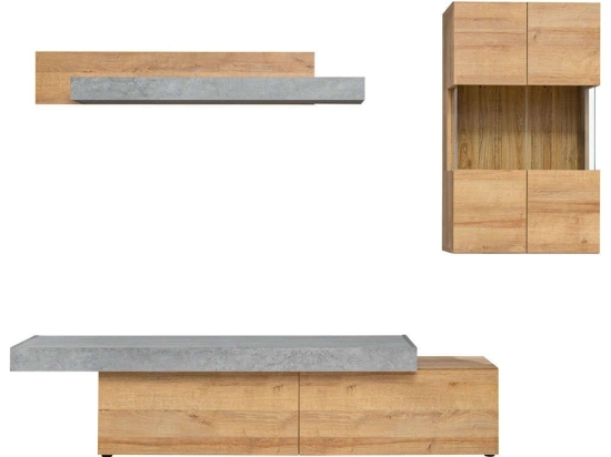Σύνθεση Τηλεόρασης Concord 161361619 250x40x170cm Concrete-Natural