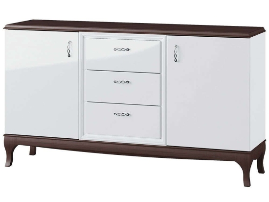 Μπουφές Carrera Plus 161384679 165x42x93cm White-Brown Μοριοσανίδα,Ξύλο