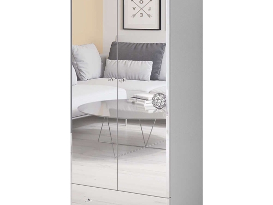 Ντουλάπα Δίφυλλη Glass 161585609 86x55x185cm White Δίφυλλη