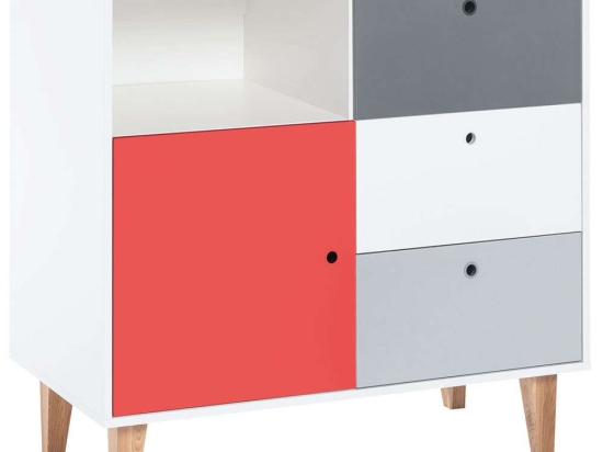 Συρταριέρα Concept II 162075919 103,2x55x96,3cm Multi-Red
