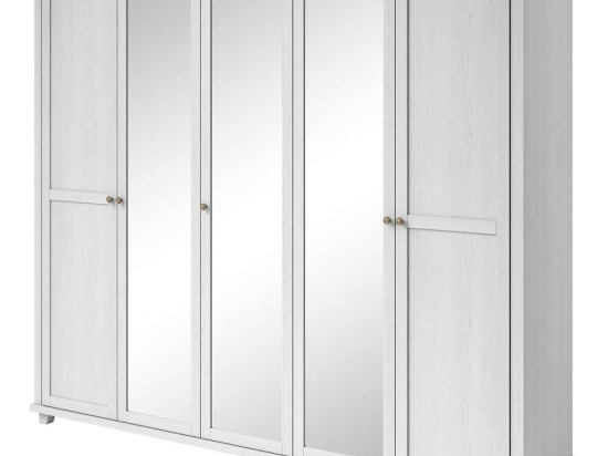 Ντουλάπα Πεντάφυλλη Capel 162283979 246x62x216cm Oak-White Πεντάφυλλη
