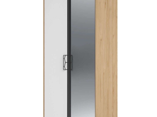 Ντουλάπα Δίφυλλη Janet 162330429 84x60x200cm Oak-Black Δίφυλλη