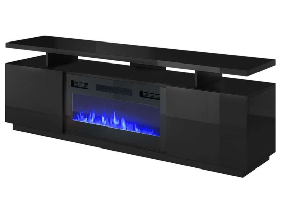 Έπιπλο Τηλεόρασης Με Φλόγα Led Eva Plus 162394899 180x40x56cm Black