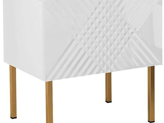 Κομοδίνο Exito 162459239 50x35x46cm White-Gold