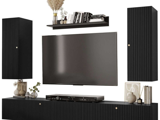 Σύνθεση Τηλεόρασης Waldi Riflo Slim II 162578029 205x40x100cm Black-Gold