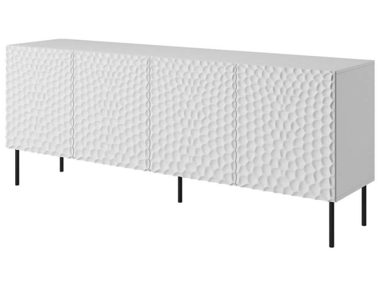 Μπουφές Holes 162581299 190x41x75cm White-Black Μοριοσανίδα, Μέταλλο