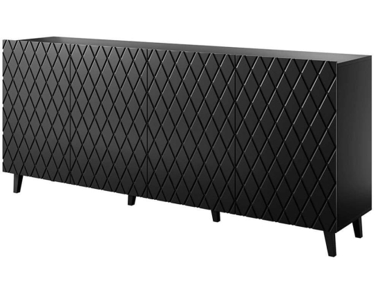 Μπουφές Asti 162581559 200x42x82cm Black Πλαστικό,Μοριοσανίδα