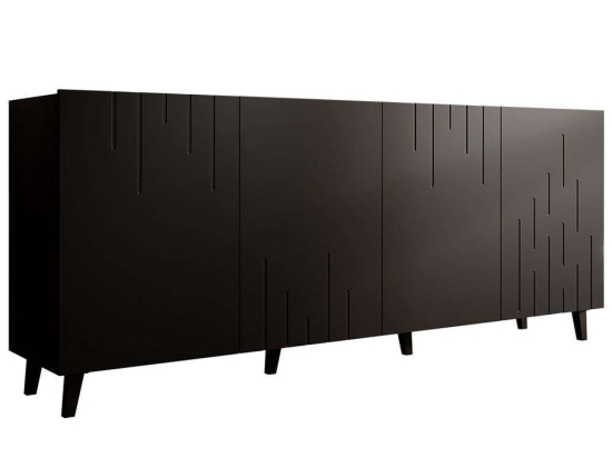 Μπουφές Bari 162581649 200x42x82cm Black Πλαστικό,Μοριοσανίδα