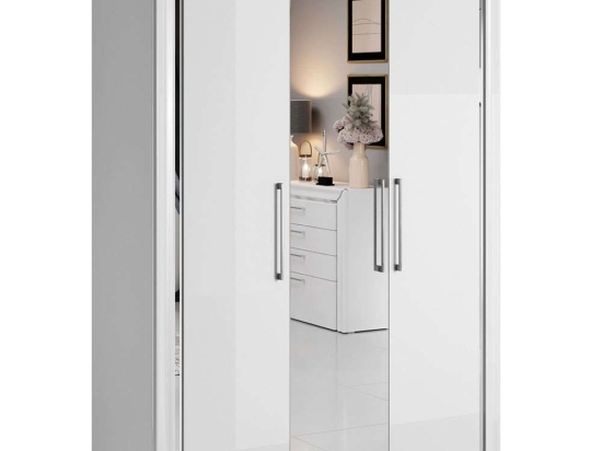 Ντουλάπα Τρίφυλλη Arano 162603989 155x61x214cm White-Silver Τρίφυλλη