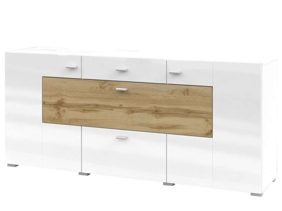 Μπουφές Bryant 162608719 165x39x71cm White-Oak Μοριοσανίδα