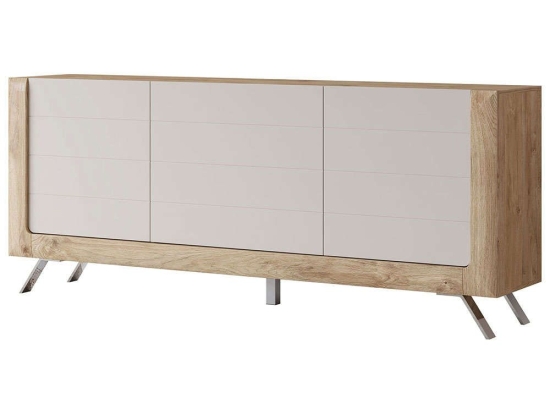 Μπουφές Geisha I 162676649 199x44x81cm Natural-Beige Mdf,Μέταλλο